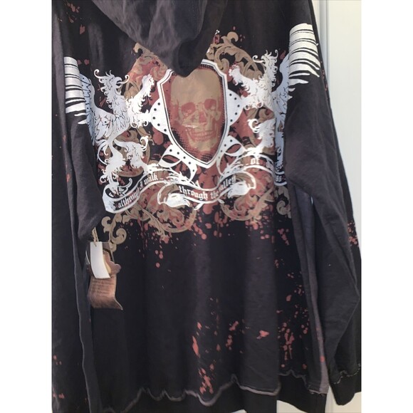 Attitude Gold Men's Graphic Print Zip Up Hoodie Size XL - Picture 8 of 10